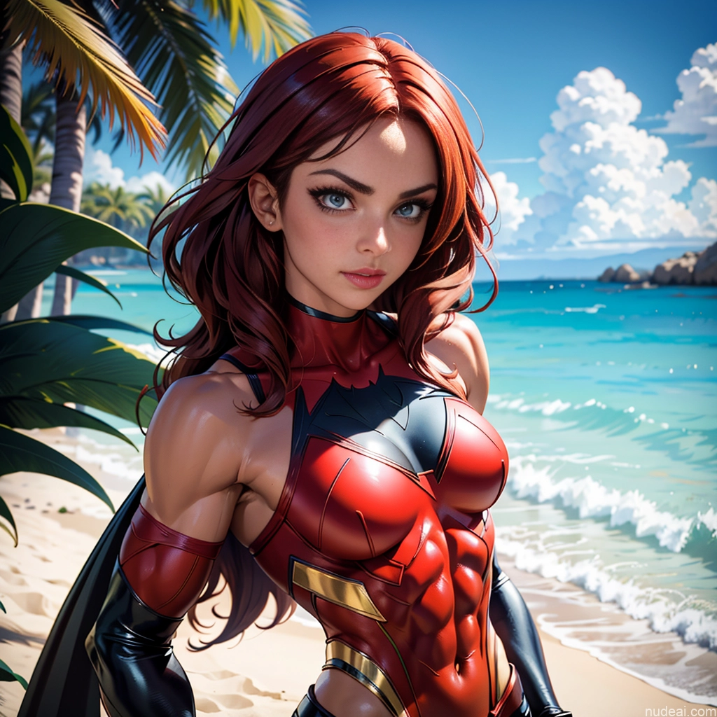 Batwoman Detailed Busty Small Tits Muscular Abs Cosplay Bodybuilder