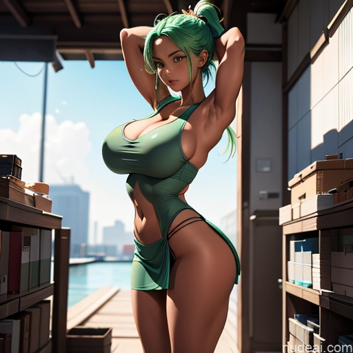 related ai porn images free for Busty Huge Boobs Muscular Big Ass Abs Tanned Skin Big Hips Long Legs Tall Athlete 18 Front View Green Hair Ponytail Skin Detail (beta) Detailed Cleavage Partially Nude Topless Transparent Micro Skirt Mesh