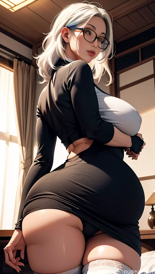 related ai porn images free for Pregnant Huge Boobs Big Ass Big Hips White Hair Japanese Bedroom Milf 50s Detailed Tall Glasses Tanned Skin One Ahegao Messy Bending Over Close-up View Thigh Socks