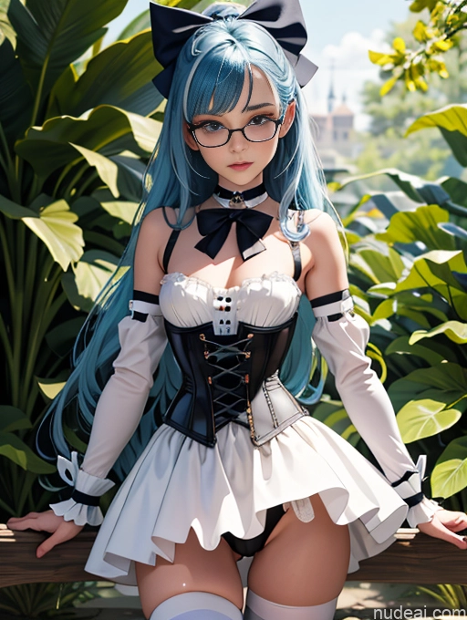 related ai porn images free for Skinny Small Ass Small Tits Glasses Short Fairer Skin 20s Shocked Blue Hair British Long Hair Thigh Socks Close-up View Bows Choker Corset Dress