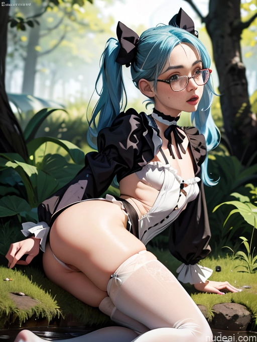 related ai porn images free for Skinny Small Ass Small Tits Glasses Short Fairer Skin 20s Blue Hair Thigh Socks Close-up View Bows Choker White Stockings Pigtails Shocked Victorian Witch