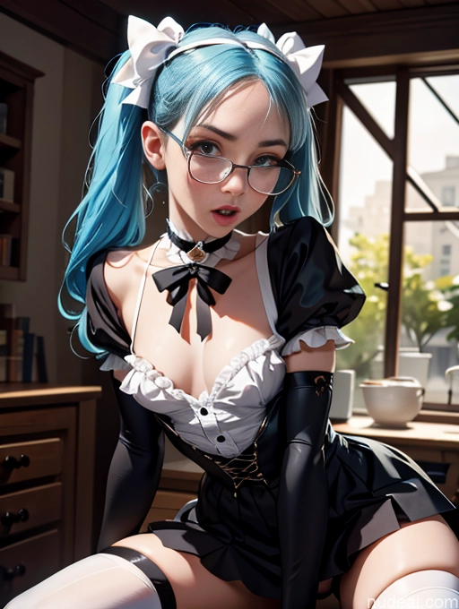 related ai porn images free for Skinny Small Ass Small Tits Glasses Short Fairer Skin 20s Blue Hair Thigh Socks Close-up View Bows Choker White Stockings Pigtails Shocked Victorian Witch Long Skirt