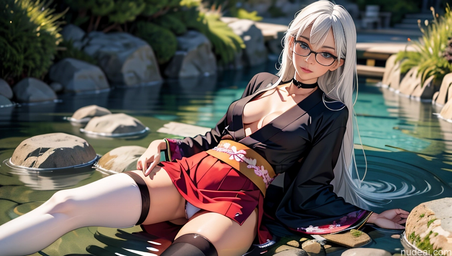 related ai porn images free for Woman One Skinny Long Legs 20s Seductive White Hair Bangs Japanese Thigh Socks Kimono Choker Glasses Onsen Crisp Anime Beautiful Mini Skirt Busty