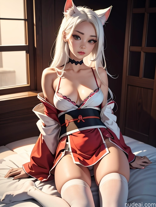 related ai porn images free for Woman One 20s Seductive Long Hair Bedroom White Hair Ahri, 1girl, Long Hair, Animal Ears, Whisker Markings, Korean Clothes, Cleavage, Detached Sleeves Korean Kimono Thigh Socks Mini Skirt Cosplay Perfect Body Straddling