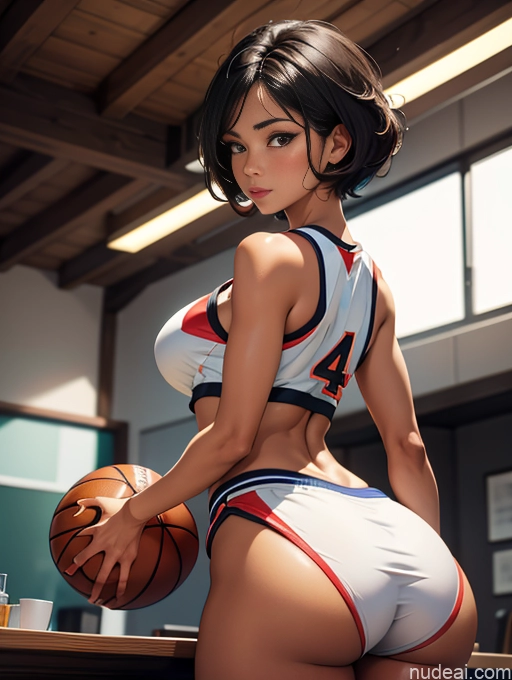 ai nude image of pics of Perfect Boobs Beautiful Big Ass Big Hips Perfect Body Afingering 40s Seductive Black Hair Pixie German Detailed Busty Thick Abs Tanned Skin Warm Anime Athlete Basketball Dynamic View