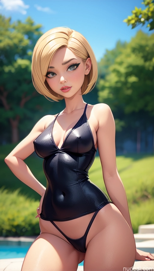 ai nude image of pics of One Woman 18 Blonde Short Hair Onsen Nude Cosplay Small Ass Skinny Short Fairer Skin Oiled Body Spreading Legs Front View Sexy Face Seductive Skin Detail (beta) Small Tits