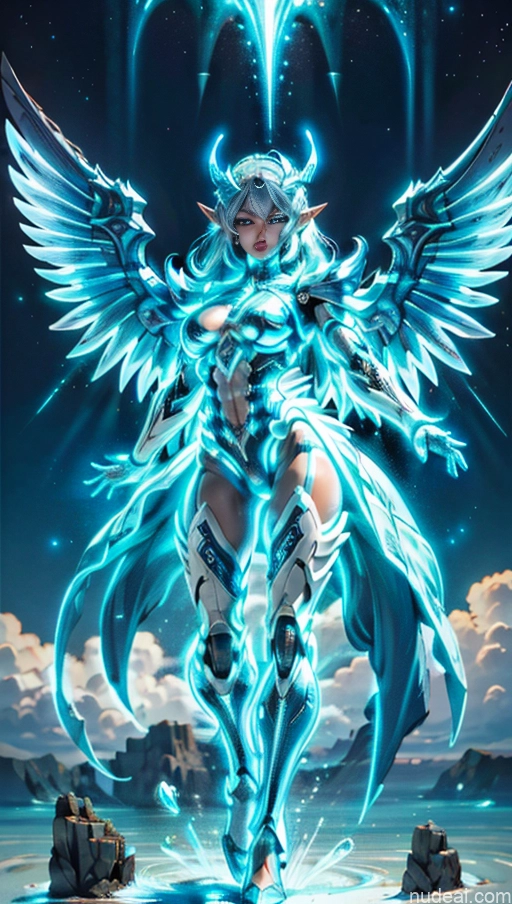 related ai porn images free for Bodybuilder Powering Up Perfect Boobs SSS: A-Mecha Musume A素体机娘 Has Wings Deep Blue Eyes Muscular Abs Neon Lights Clothes: Blue Regal