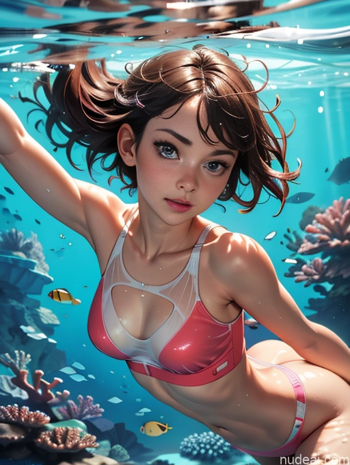 ai nude image of pics of Woman One 18 Brunette Perfect Boobs Beautiful Big Ass Short Hair White Soft Anime Spreading Legs Sexy Face Underwater Transparent Front View Push-up Bra Crop Top