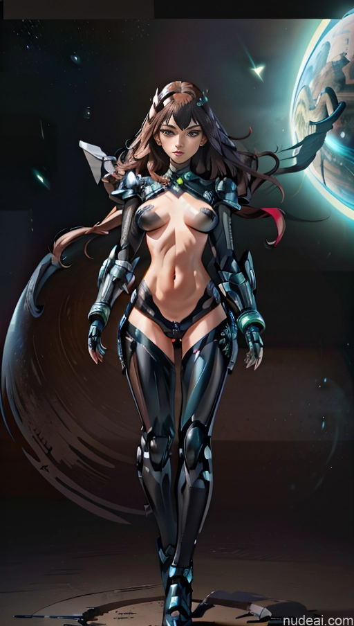 Miss Universe Model Perfect Boobs Small Tits Big Ass Thick Chubby Big Hips 20s Seductive Brunette Messy British Nude Partially Nude Topless Transparent ((maxmonolith)) SuperMecha: A-Mecha Musume A素体机娘 Center Opening Black Bodysuit Of Green Heart Death Knight Futuristic Has Wings Space