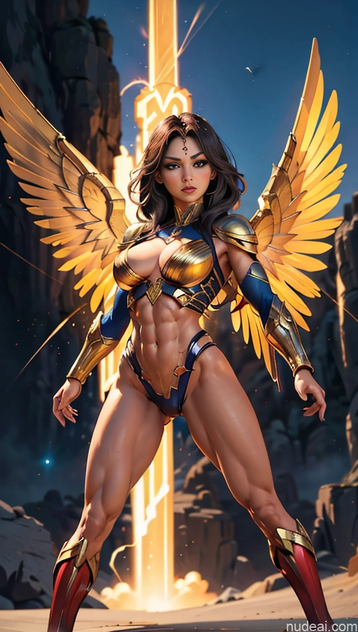 related ai porn images free for Superheroine Perfect Boobs Muscular Abs Perfect Body Several Superhero Powering Up Science Fiction Style Dynamic View Egyptian Has Wings