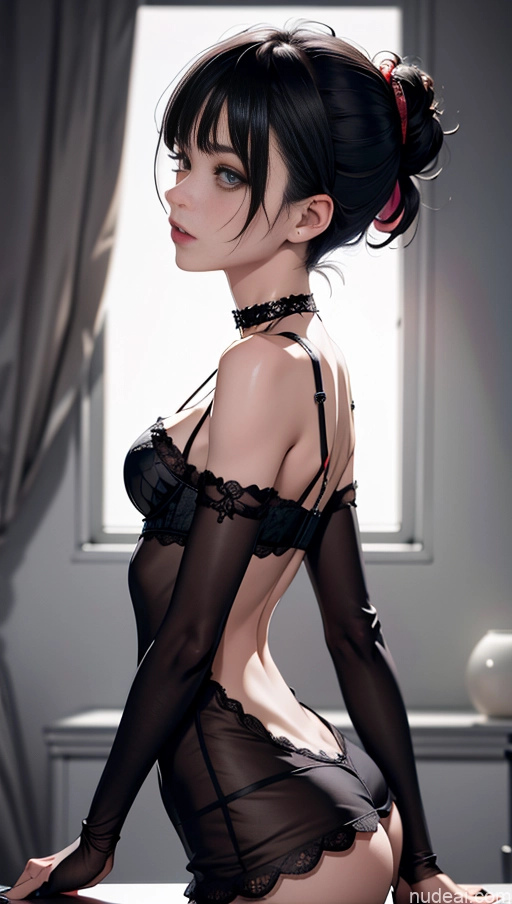 related ai porn images free for Small Tits Small Ass Skinny Short 18 Japanese Pixie Alternative Transparent Choker Goth Dark Lighting Lingerie