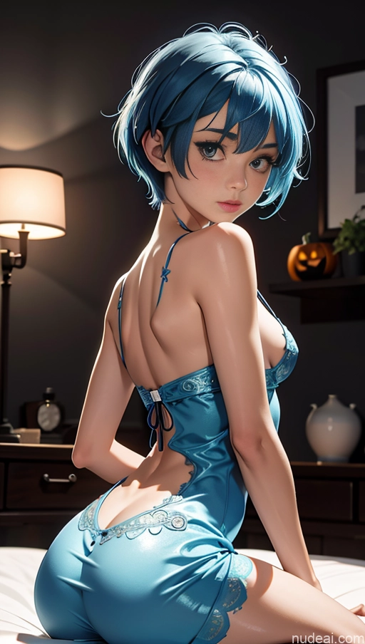 related ai porn images free for 18 Asian Skinny Small Ass Small Tits Pajamas Bedroom Pixie Blue Hair Halloween