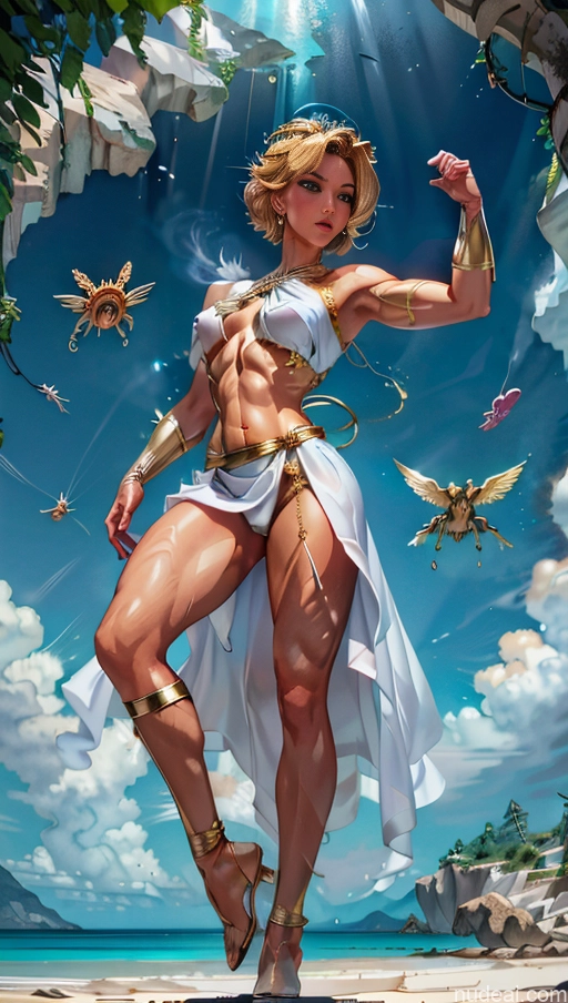 related ai porn images free for Woman Several Perfect Boobs Muscular Abs Car Dynamic View Powering Up Menstoga, White Robes, In White And Gold Costumem, Gold Headpiece, Gold Belt, Gold Chain Captain Marvel Surrealist