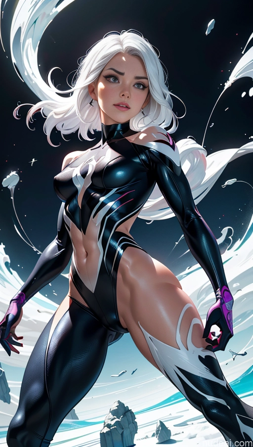 related ai porn images free for Several Perfect Boobs Muscular Abs Bodybuilder Spider-Gwen Black Cat Perfect Body Powering Up Surrealist Dynamic View