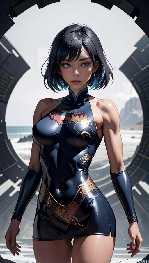 ai nude image of pics of Several Superheroine Perfect Boobs Muscular Abs Surrealist Superhero China Dress Of Kisaki (Blue Archive)