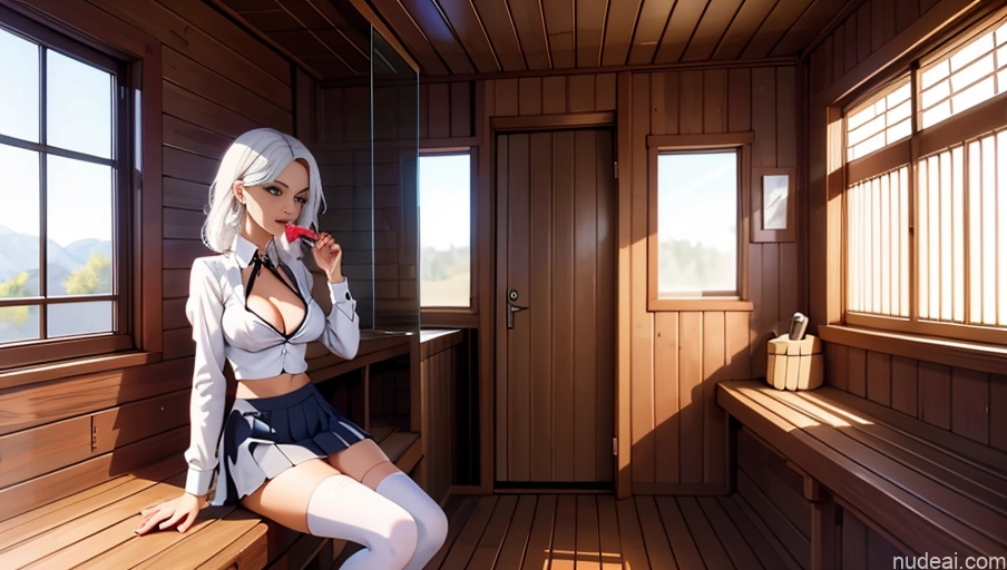 related ai porn images free for Model Beautiful Perfect Body 20s White Hair Sauna Detailed Sexy Face Asian School Uniform, Cleavage Cutout, Clothing Cutout, Pleated Skirt, Thighhighs Woman, Sucking A Cock Perfect Boobs