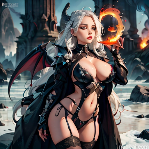 ai nude image of pics of Big Ass Thick Big Hips Seductive White Stockings Detailed Busty Topless Partially Nude Transparent Afingering Tanned Skin Suspender Belt Perfect Boobs ((maxmonolith)) Hell Surrealist Death Knight Devil Has Wings Chubby White Hair Messy