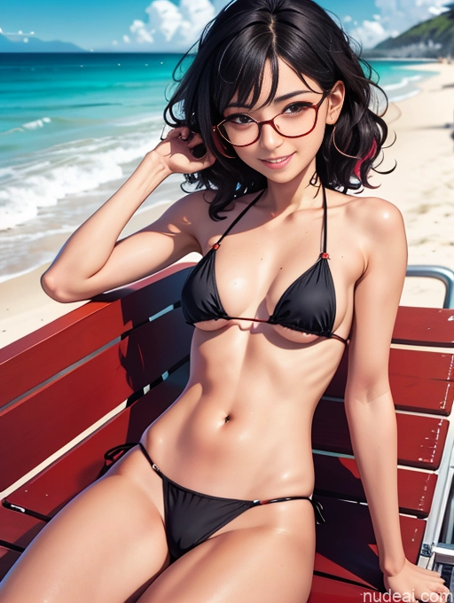 related ai porn images free for Perfect Boobs Black Hair German Happy Glasses Microkini Beach Curly Hair