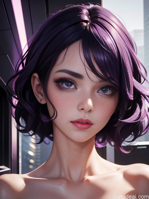 related ai porn images free for Cyberpunk Graphics Curly Hair Of Love Purple Hair