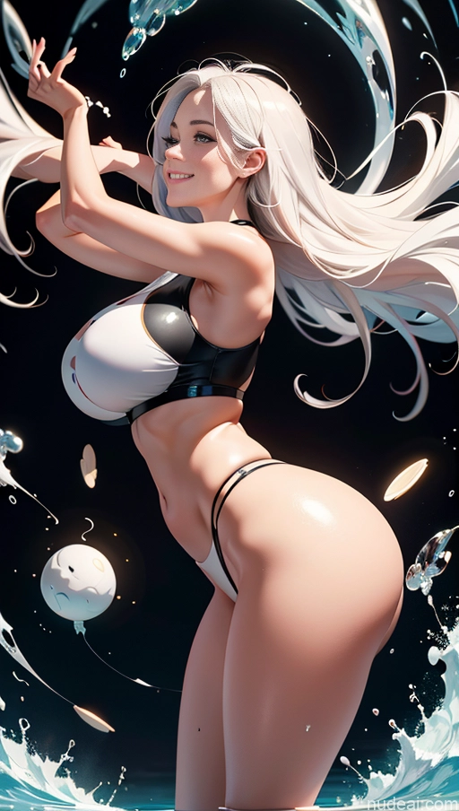 related ai porn images free for One Woman Huge Boobs Long Legs Big Hips Thick 20s Happy White Hair Long Hair German Side View Bright Lighting Crop Top Surrealist