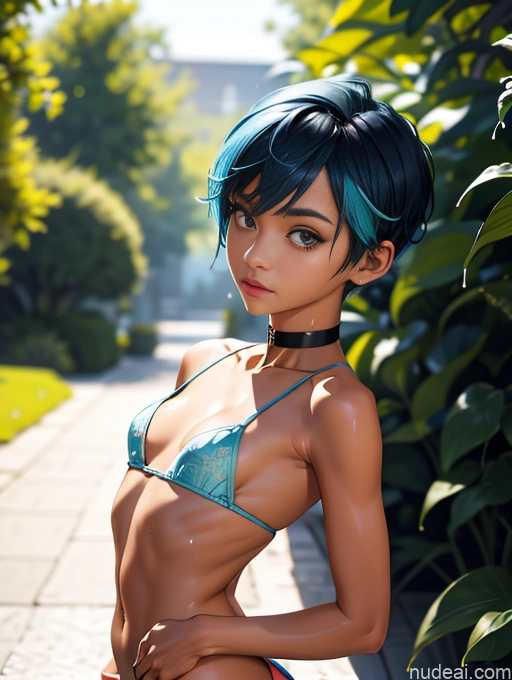 related ai porn images free for Sorority 18 Asian Stylish Tanned Skin Oiled Body Beautiful Pixie Blue Hair Short Choker Small Tits Skinny Small Ass