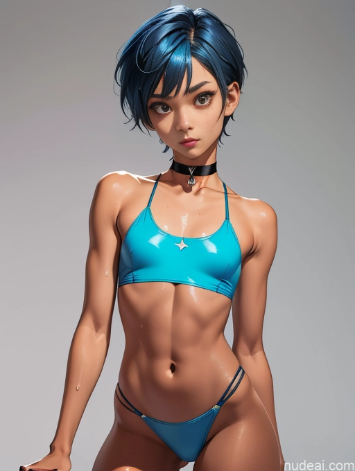 related ai porn images free for Sorority Asian Stylish Tanned Skin Oiled Body Beautiful Pixie Blue Hair Short Choker Long Legs Small Tits 18 Skinny Small Ass