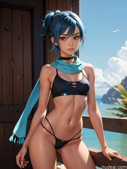 related ai porn images free for Sorority Asian Tanned Skin Oiled Body Pixie Blue Hair Choker Long Legs Short Beautiful 18 Small Tits Scarf Steampunk Tank Top Panties Small Ass Skinny