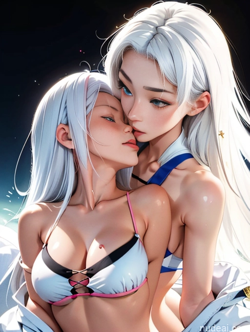 related ai porn images free for Model Beautiful Skinny 18 White Hair Long Hair Japanese Two Kisses Center Opening Cross-Laced Bikini (Swiftsure Style)