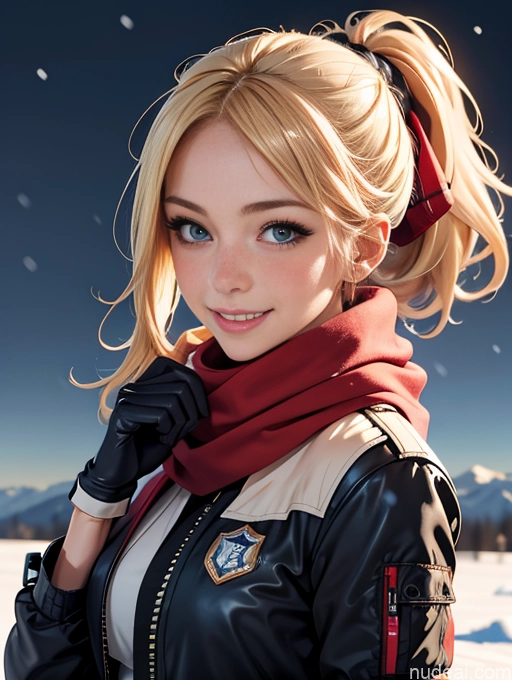 related ai porn images free for Woman One Perfect Boobs Skinny Perfect Body 18 Blonde Happy Snow Scarf Ponytail Working Out Gloves Front View Bomber