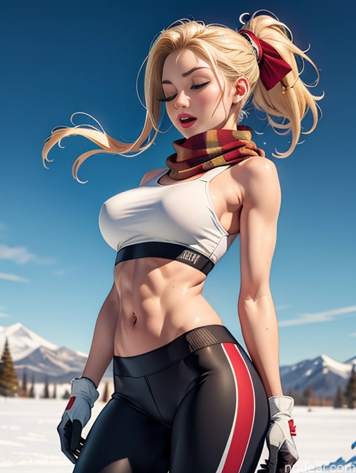 related ai porn images free for Woman One Perfect Boobs Lipstick Abs Perfect Body 18 Orgasm Blonde Ponytail Snow Working Out Gloves Scarf Crop Top Harem Pants