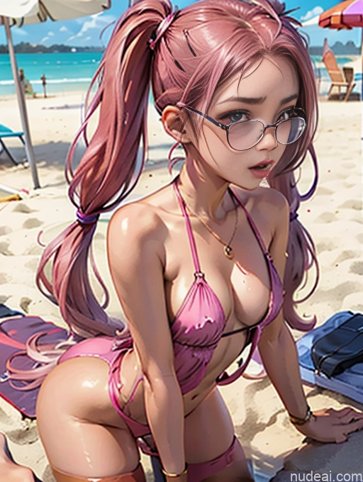 related ai porn images free for Woman Beautiful Big Hips Perfect Boobs 18 Pigtails Pink Hair Glasses Lipstick Short Beach Ahegao Doggystyle (Side View) Deep V-Neck Dress Detailed Jewelry