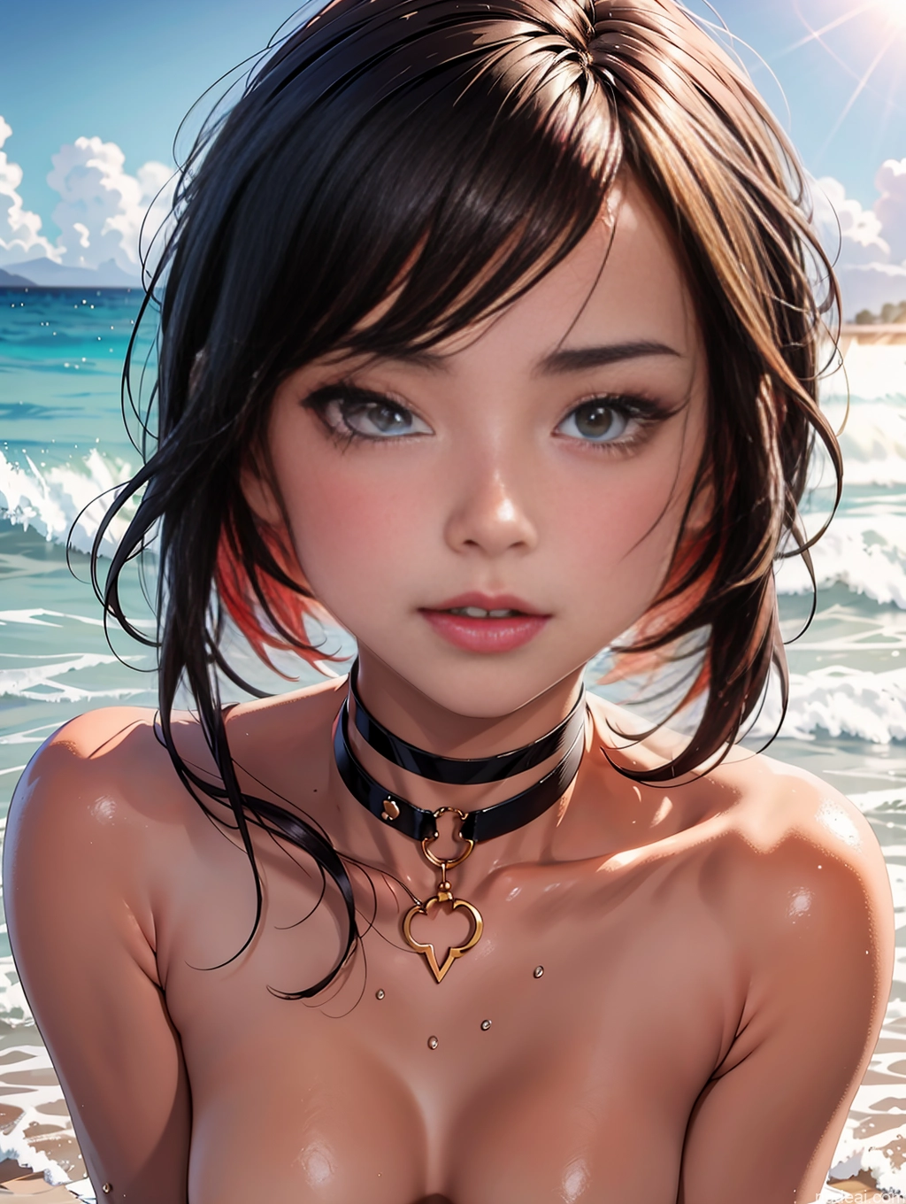 related ai porn images free for Busty Glasses Big Ass Thick Big Hips Oiled Body Pubic Hair 18 Seductive Nude Choker Partially Nude Topless Brunette Bangs Japanese Woman Blowjob Close-up View Beach