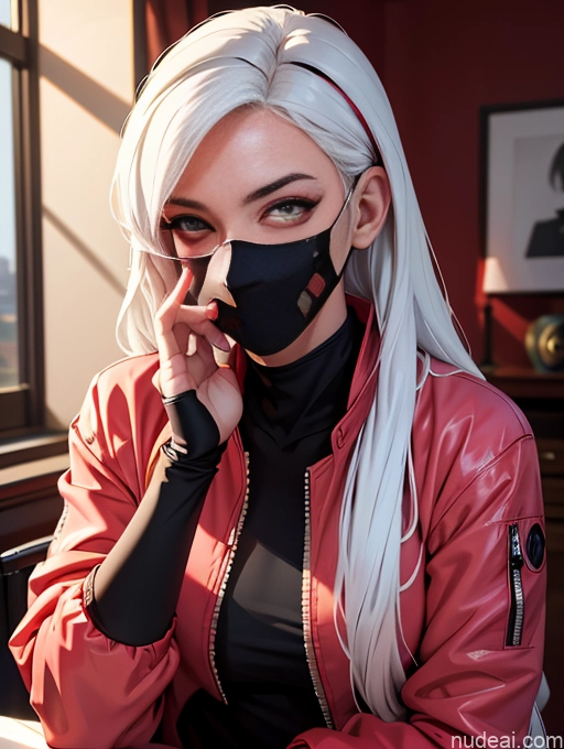 related ai porn images free for Bedroom Long Hair White Hair Seductive Sunglasses Face Mask Ninja Jacket