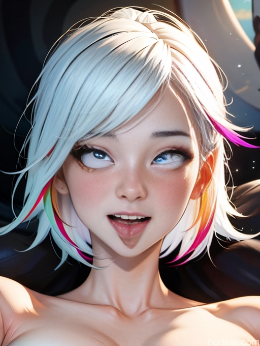 related ai porn images free for 18 White Hair Bobcut Japanese Ahegao (smile)