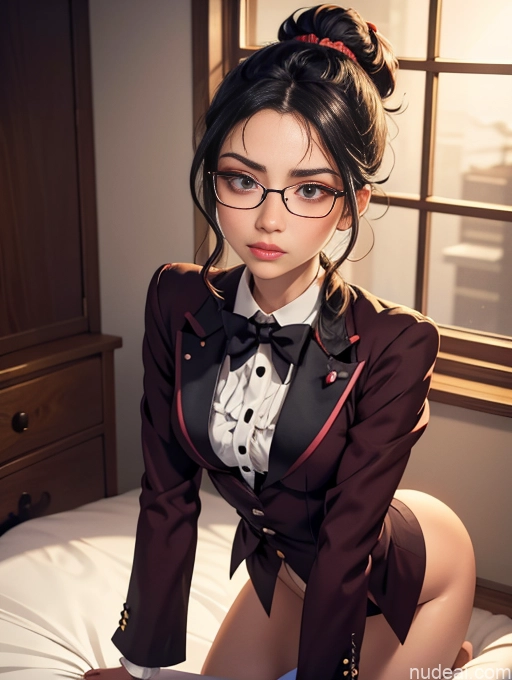 related ai porn images free for 18 Hair Tied Up Japanese Glasses Model Small Tits Small Ass Beautiful Black Hair Pouting Lips Bedroom Tailcoat Pet Play