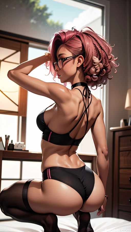 related ai porn images free for One Beautiful Glasses 18 Cleavage Bedroom Seductive Pink Hair Squatting Choker Thigh Socks Tank Top Curly Hair Black Dark Skin Short Big Ass Back View Perfect Body