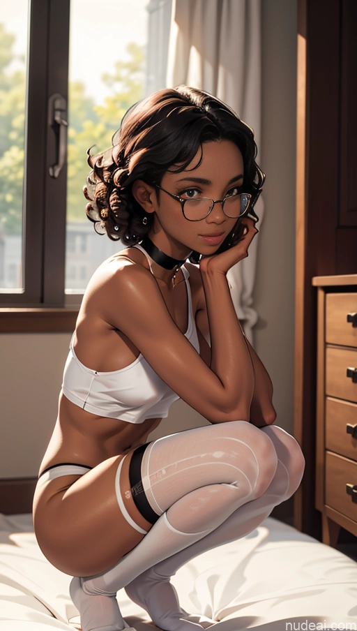 related ai porn images free for One Beautiful Glasses 18 Cleavage Bedroom Squatting Choker Thigh Socks Tank Top Curly Hair Black Dark Skin Short Perfect Body Laughing Side View High Socks Transparent Partially Nude Brunette Jewelry