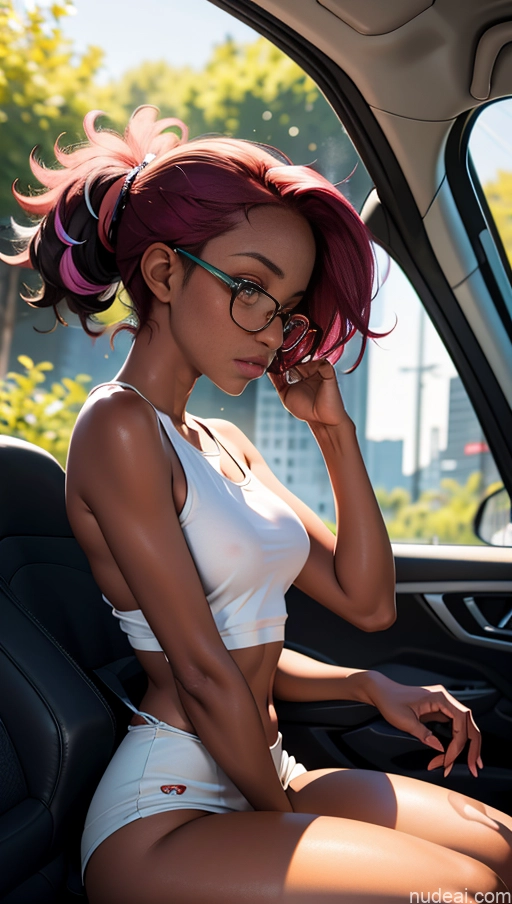 related ai porn images free for One Perfect Boobs Beautiful Glasses Short 18 Seductive Sexy Face Pink Hair Messy Black Soft Anime Car Squatting Side View Tank Top Thigh Socks Topless High Socks Dark Skin Perfect Body