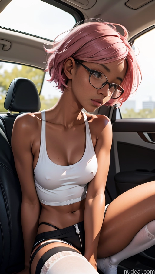 related ai porn images free for One Perfect Boobs Beautiful Glasses Short 18 Seductive Sexy Face Pink Hair Messy Black Soft Anime Car Squatting Side View Tank Top Thigh Socks Topless High Socks Dark Skin Perfect Body