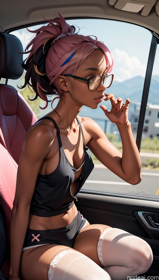 related ai porn images free for One Perfect Boobs Beautiful Glasses Short 18 Seductive Sexy Face Pink Hair Messy Black Soft Anime Car Squatting Side View Tank Top Thigh Socks Topless High Socks Dark Skin Perfect Body