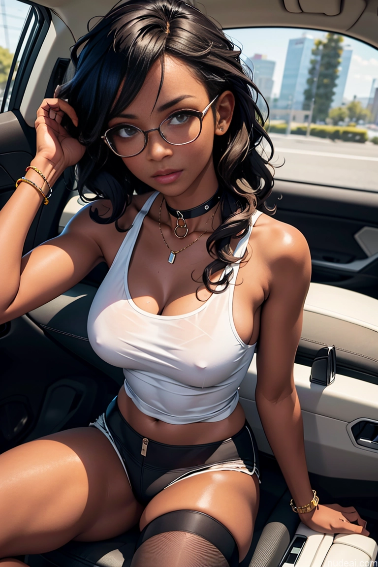 related ai porn images free for One Beautiful Glasses Perfect Body Dark Skin 18 Curly Hair Black High Socks Tank Top Cleavage Choker Teacher 3d Car Brunette Sexy Face