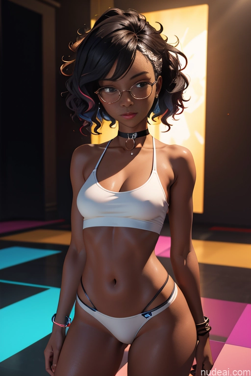 related ai porn images free for One Beautiful Glasses Perfect Body Dark Skin 18 Curly Hair Black High Socks Tank Top Choker 3d Brunette Ahegao Short Partially Nude Cleavage Club