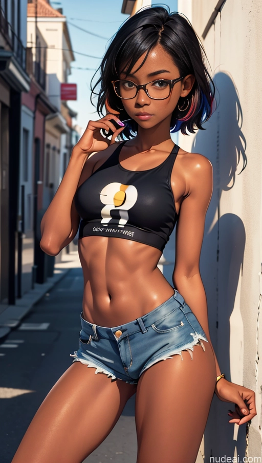 related ai porn images free for One Glasses Beautiful 18 Black High Socks Tank Top Short Shorts Partially Nude Dark Skin Perfect Boobs Perfect Body Short Brunette Boots Street Spreading Legs Mirror Selfie