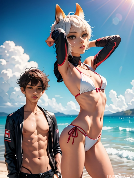 related ai porn images free for Woman + Man Two Small Tits Small Ass Skinny Long Legs Short 18 Pixie Japanese T-pose Beach Volleyball Cosplay Fur