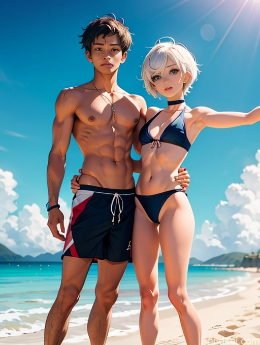 related ai porn images free for Woman + Man Two Small Tits Small Ass Skinny Long Legs Short 18 Pixie Japanese T-pose Beach Volleyball Cosplay Fur