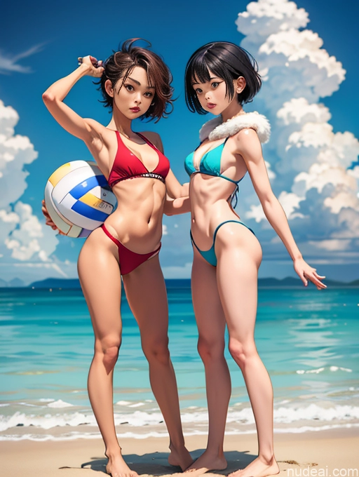 related ai porn images free for Two Small Tits Small Ass Skinny Long Legs Short 18 Pixie Japanese T-pose Beach Volleyball Cosplay Fur Woman + Man