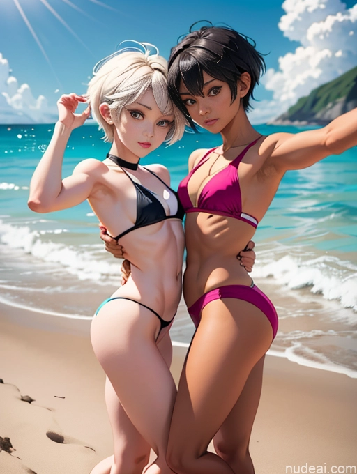 related ai porn images free for Two Small Tits Small Ass Skinny Long Legs Short 18 Pixie Japanese T-pose Beach Volleyball Cosplay Fur Woman + Man