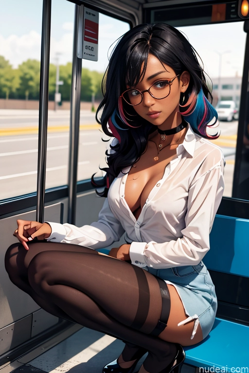 related ai porn images free for Beautiful Short Dark Skin 18 Black Partially Nude Perfect Body Cleavage One Glasses Perfect Boobs Curly Hair Choker Shirt Squatting Underwear High Heels Cosplay Pantyhose Stockings Bus