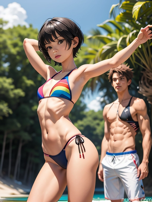 related ai porn images free for Woman + Man Two Small Tits Small Ass Skinny Long Legs Short 18 Pixie Japanese T-pose Beach Volleyball Cosplay Fur