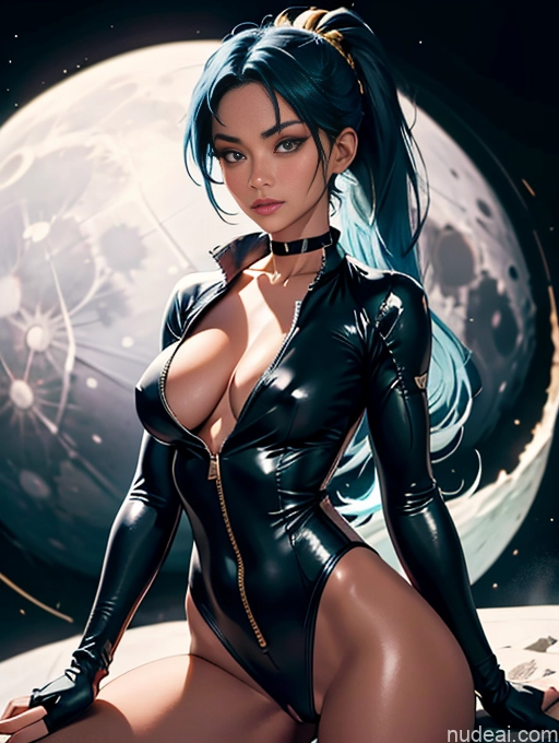 related ai porn images free for Milf Busty Perfect Boobs Muscular Abs Big Hips Perfect Body Tanned Skin Dark Skin Oiled Body 30s Seductive Blue Hair Ponytail Nude Choker Gloves Stockings Topless Gold Jewelry Dark Lighting Detailed Soft Anime Straddling Moon